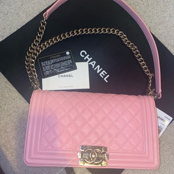 CHANEL Handbags - *SOLD* CHANEL Pink Caviar Boy Bag